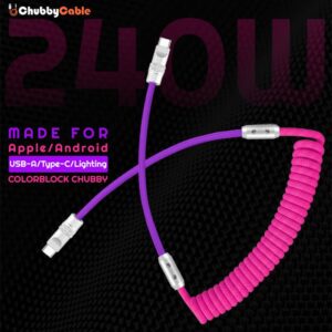 SIYT Curly — višebojni spiralni pleteni kabl za brzo punjenje 240 W